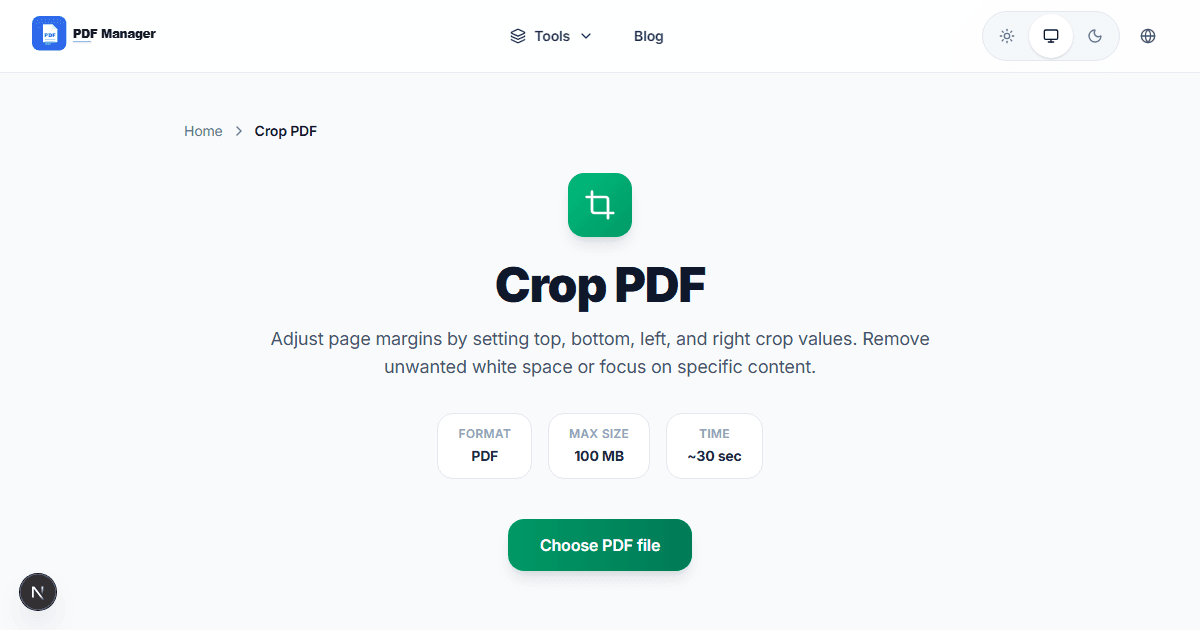 How to Crop a PDF Page Online (Free Tool)