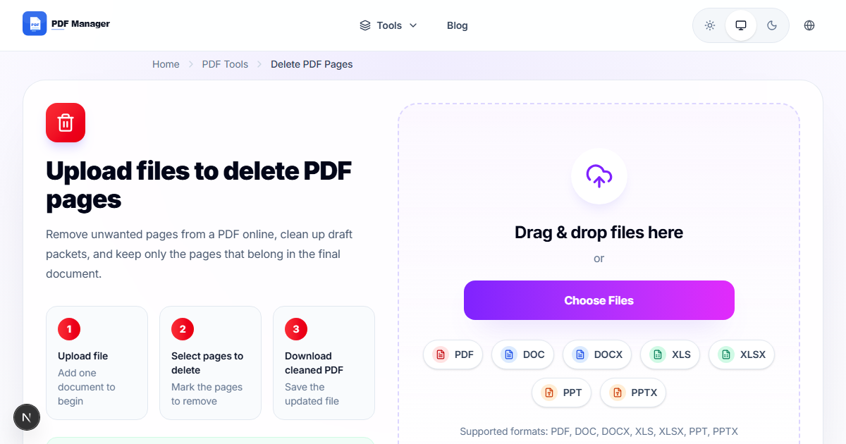 Delete Pages from PDF Online Free | Remove Unwanted Pages