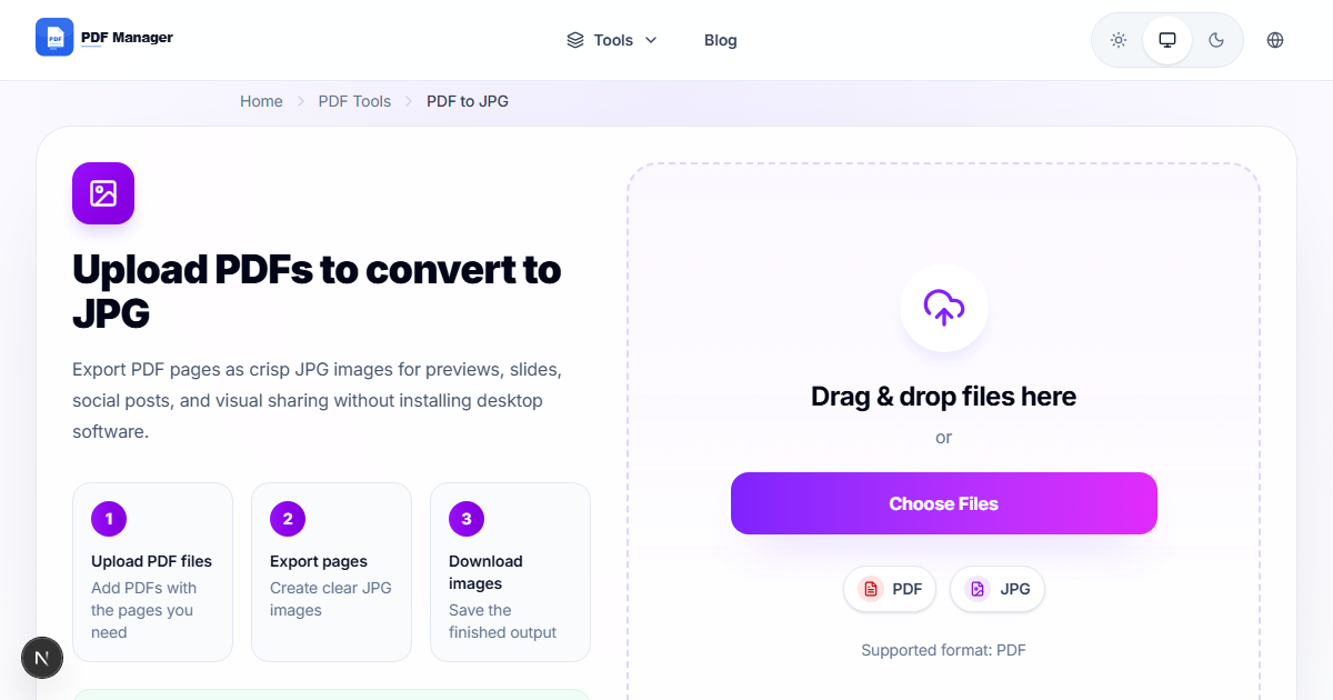 PDF to JPG Converter High Quality | Free Online Tool
