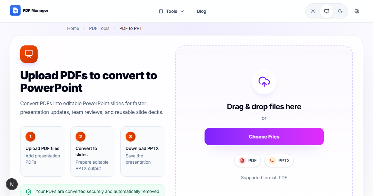Convert PDF to PowerPoint Editable | Free Online Converter
