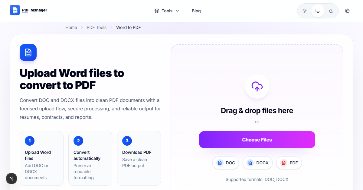 Word to PDF Converter Free Online | Preserve Formatting